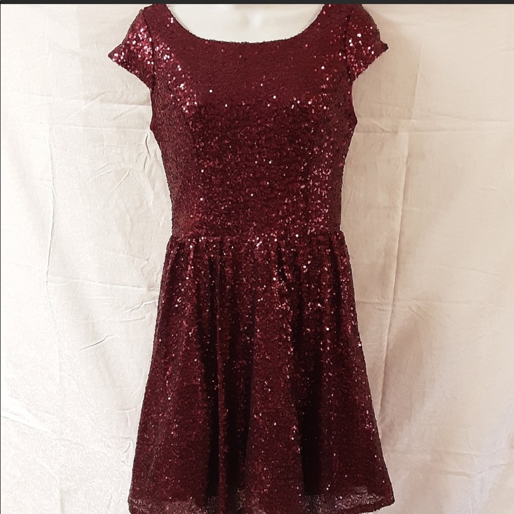 Red sequin dress